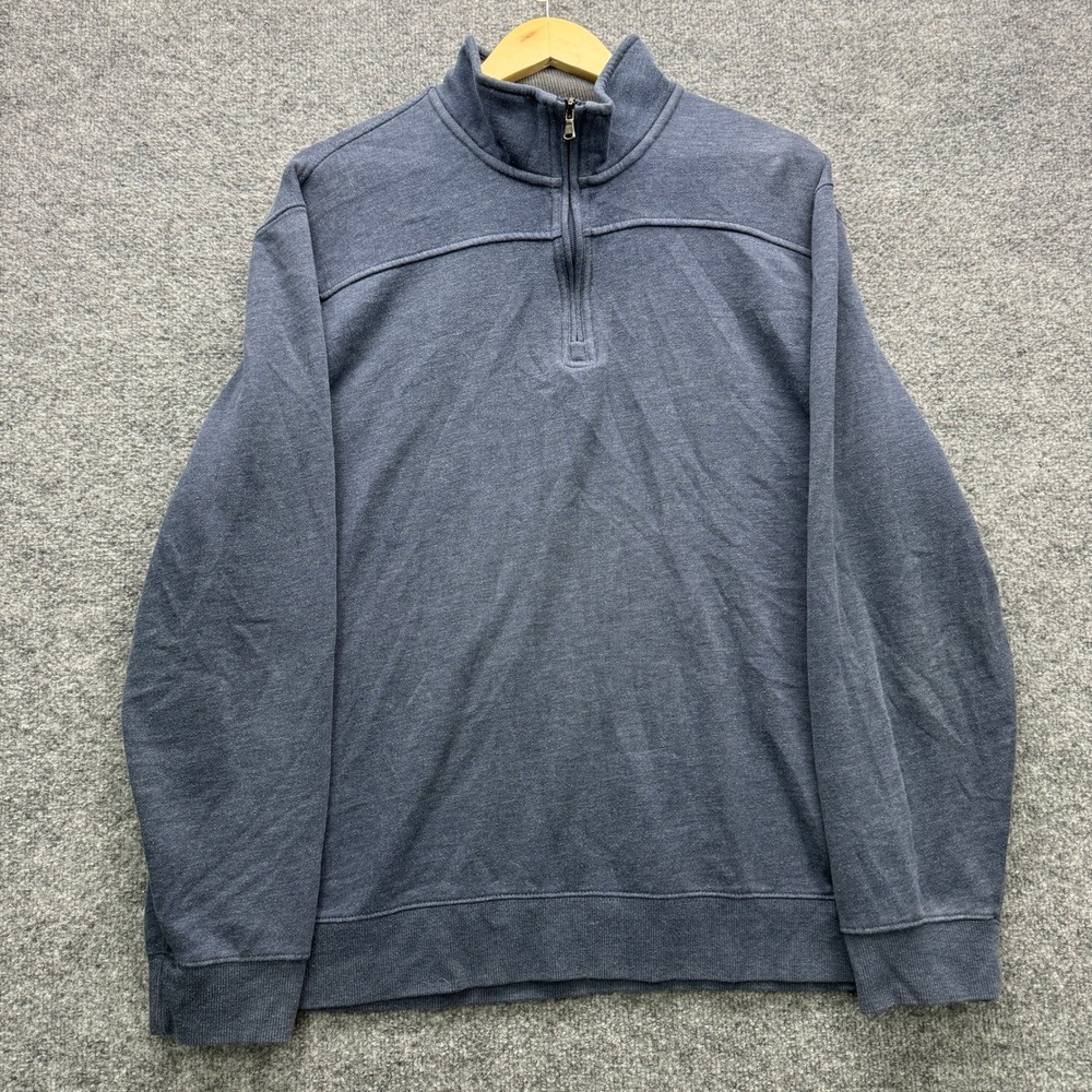Arrow Quarter Zip Pullover Mens XL Blue Long Sleeve Fleece Casual Sweater